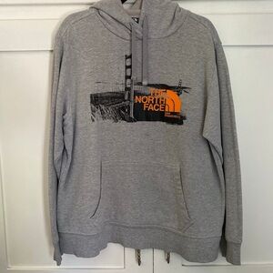 The North Face Gray San Francisco Hoodie with Orange Logo